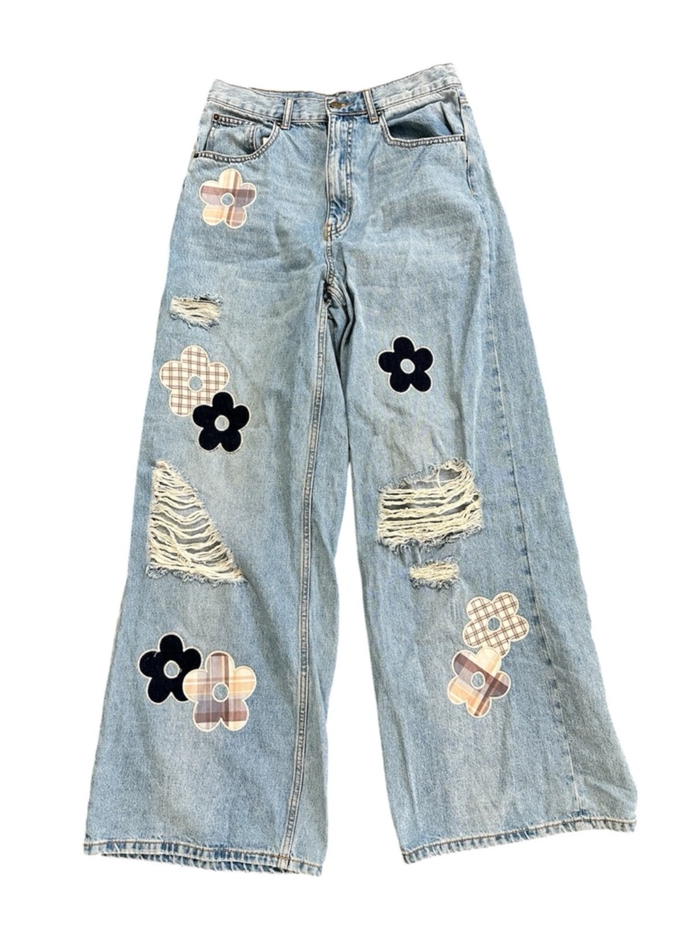 BDG Floral Skater Baggy Jeans – Y2K Wide Leg Floral Print Denim